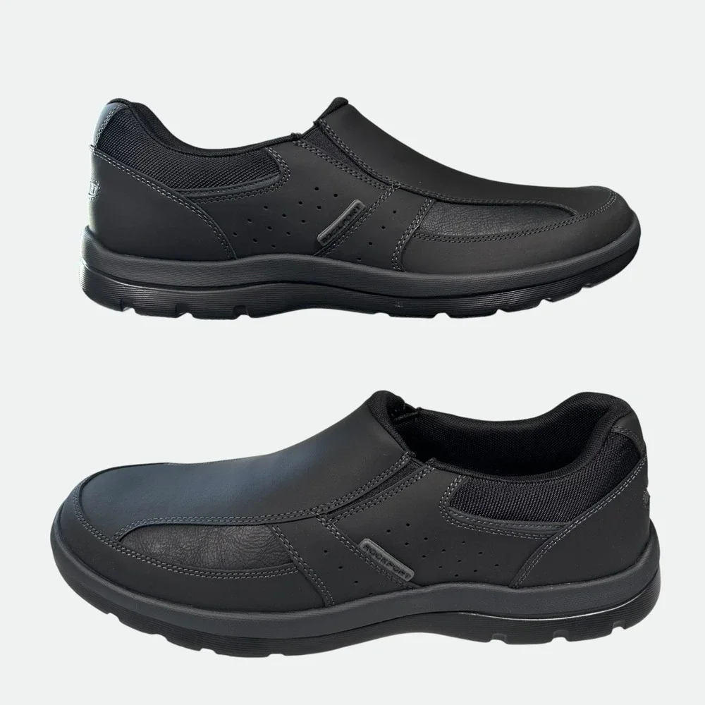 Rockport GYK Slip On Mens 13 Black Leather XCS Walking Shoes M79272